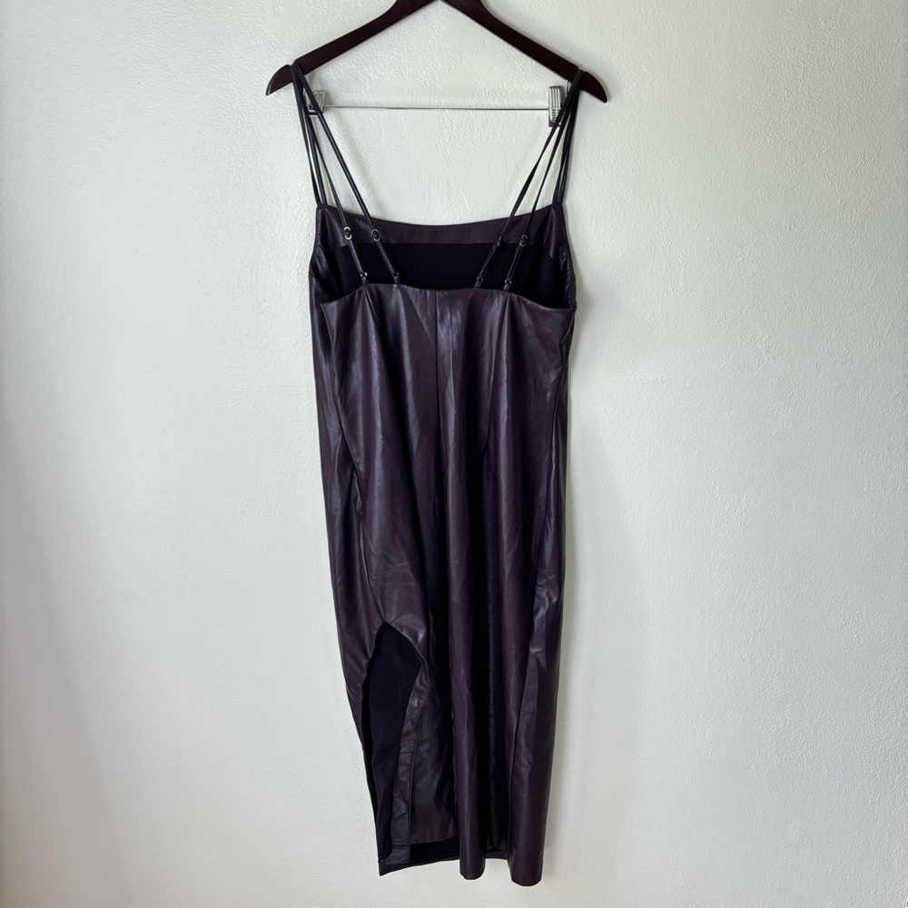 Majorelle Issa Faux Leather Midi Dress In Deep Plum Women’s Size XL Revolve - Picture 6 of 12